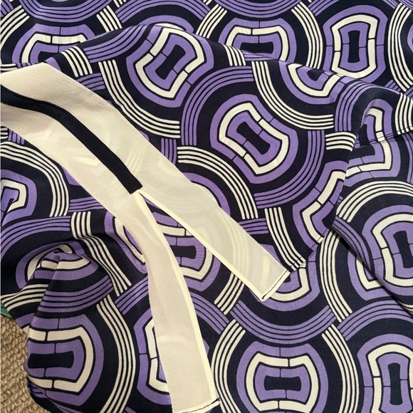 Club Monaco Purple Mod 60s Inspired Print Slip Dress Size 8 - Picture 8 of 8